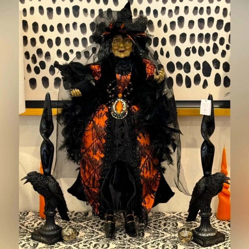 Crow taper Candle Holders pair - Picture 2 of 16